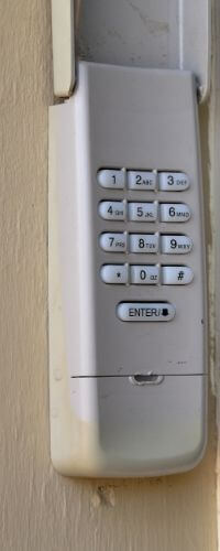 Garage door keypad installation