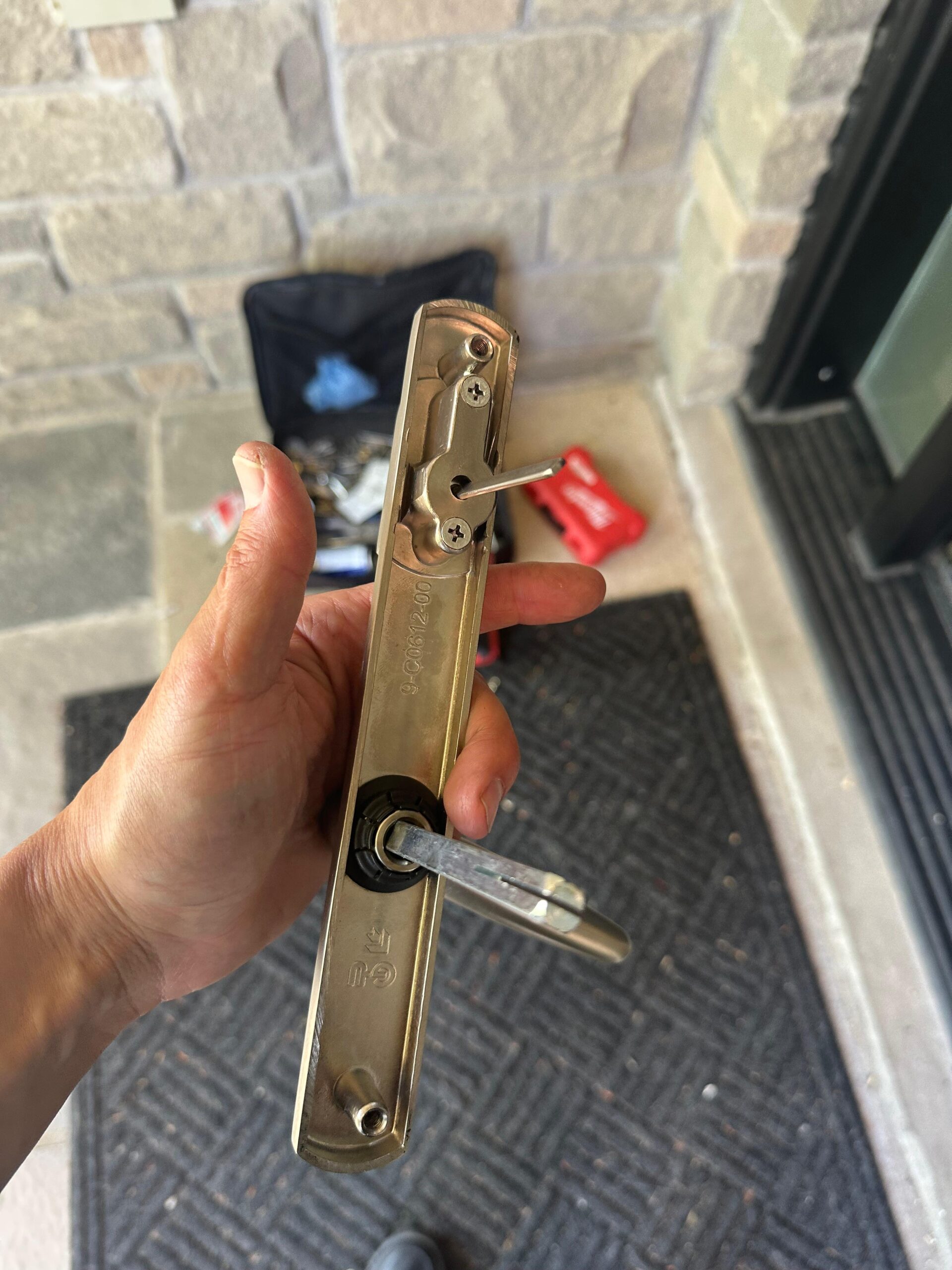 Deadbolt rekeying on rental entry door