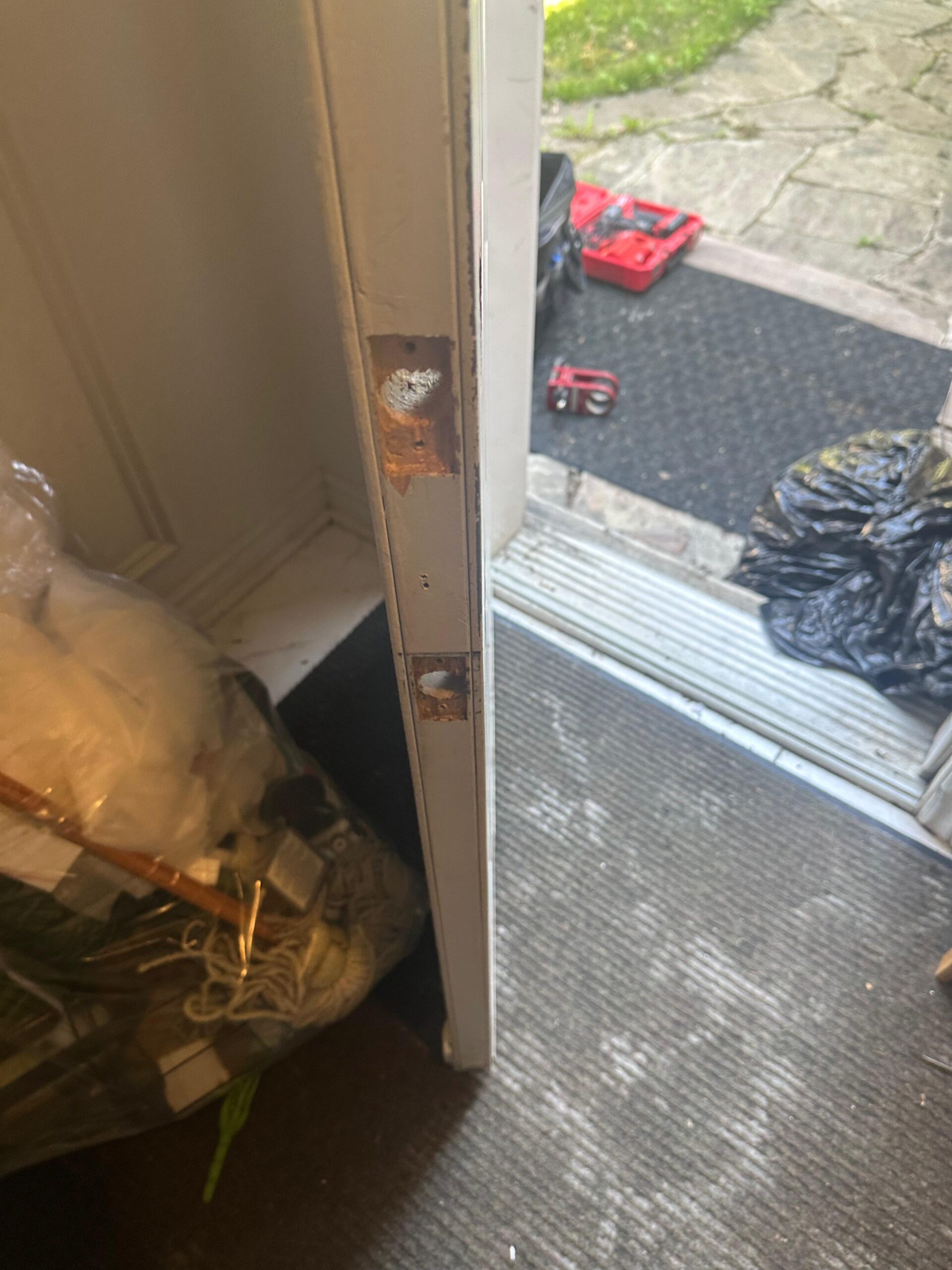 Entrance door lock alignment