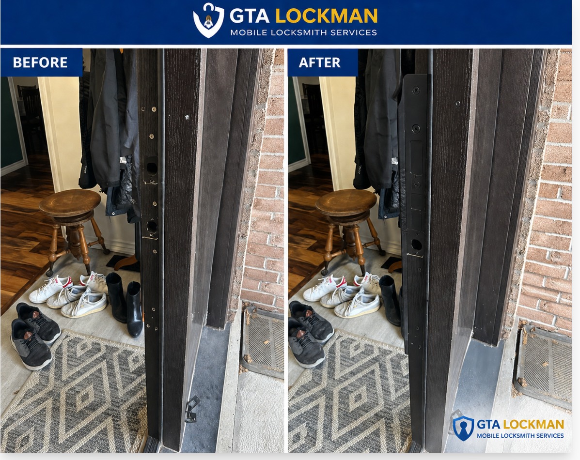 Condo high-rise door lock hardware installation