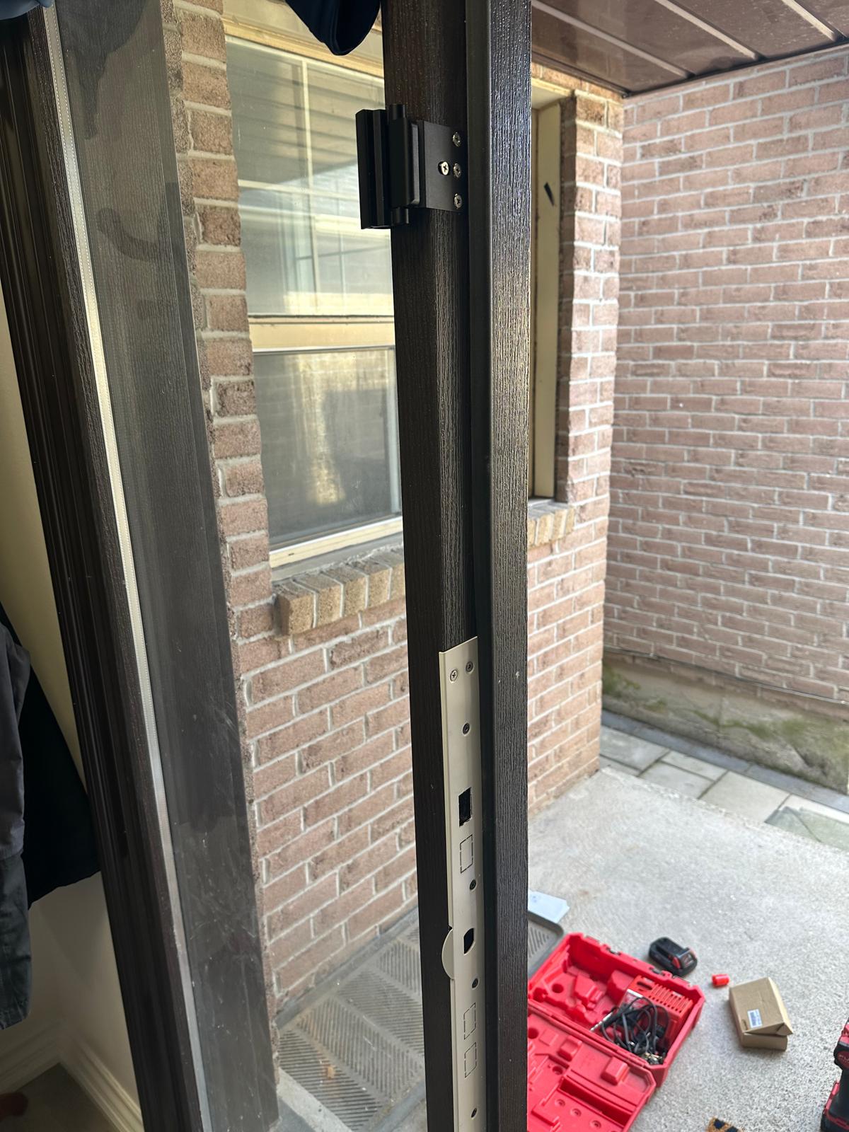 Interior door track and roller mechanism service