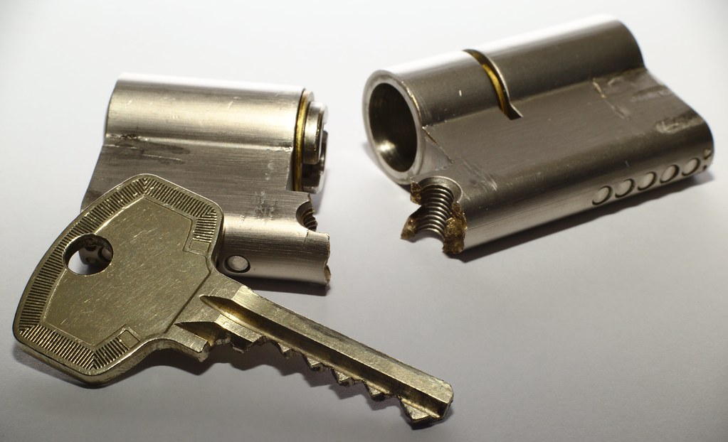Euro profile lock cylinder shown beside its key
